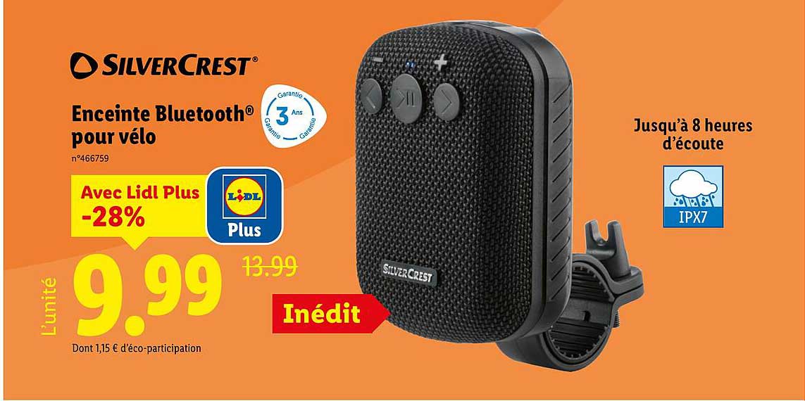 Enceinte Bluetooth® pour vélo
