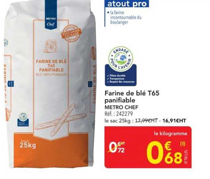 Farine de blé T65 panifiable