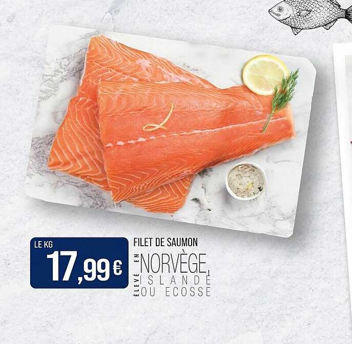 FILET DE SAUMON ÉLEVÉ EN NORVÈGE OU ÉCOSSE