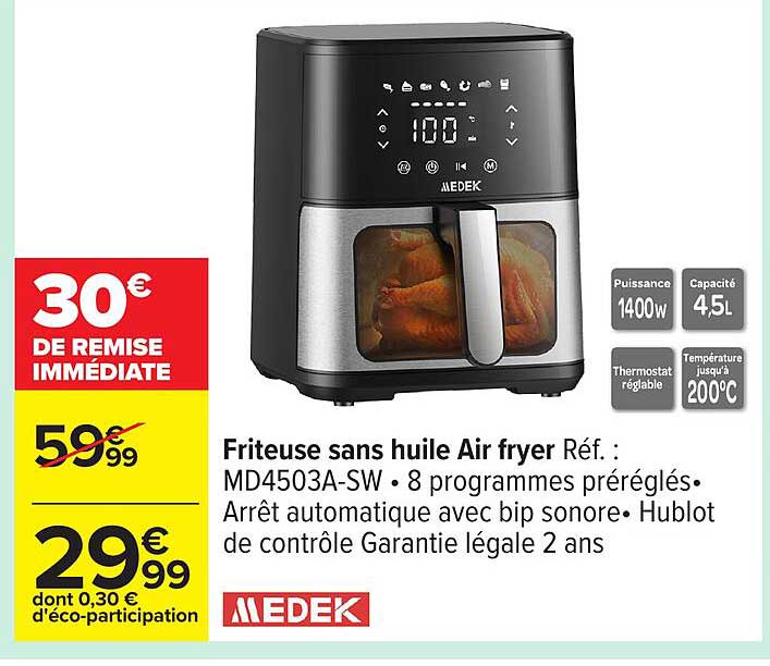 Friteuse sans huile Air fryer Réf. : MD4503A-SW