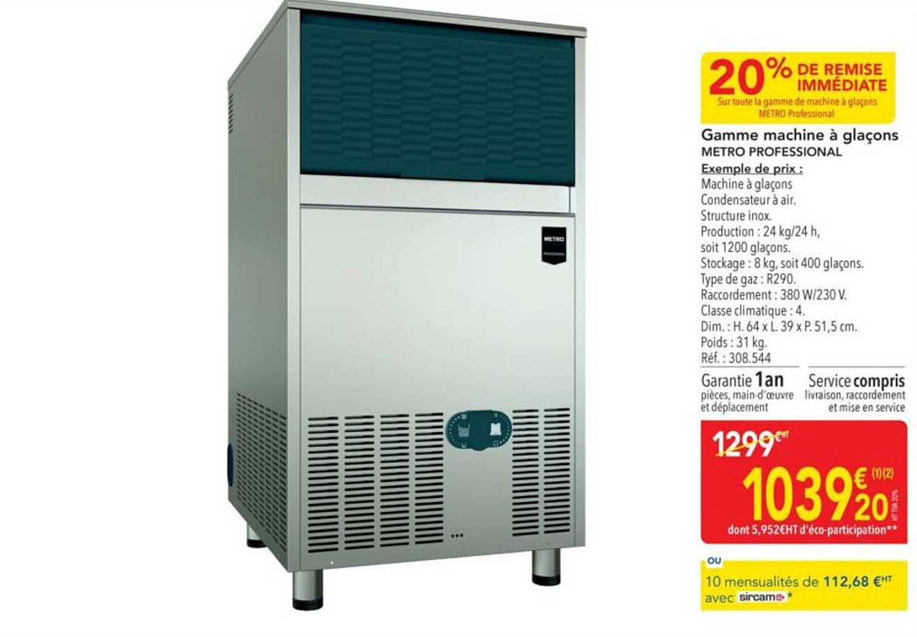 Gamme machine à glaçons METRO PROFESSIONAL - 20% DE REMISE IMMÉDIATE
