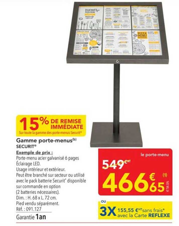 Gamme porte-menus SECURIT®