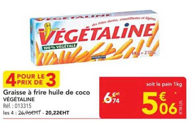 Graisse à frire huile de coco VÉGÉTALINE