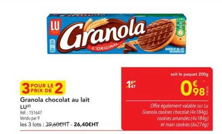 Granola chocolat au lait LU