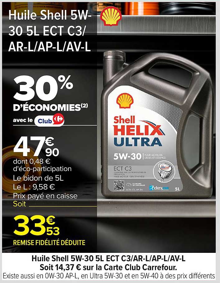 Huile Shell 5W-30 5L ECT C3/AR-L/AP-L/AV-L