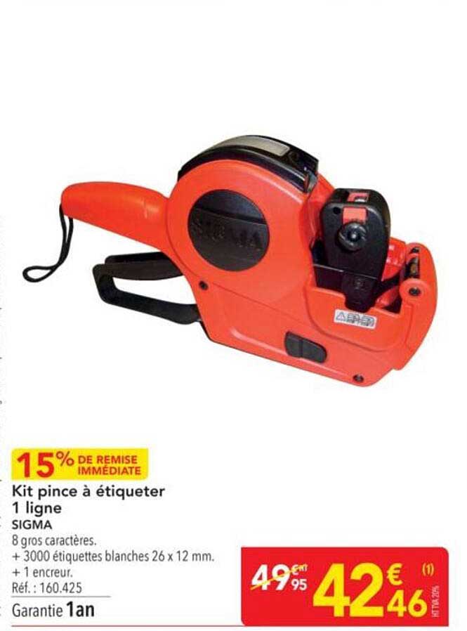 Kit pince à étiqueter 1 ligne