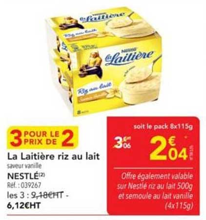 La Laitière riz au lait saveur vanille