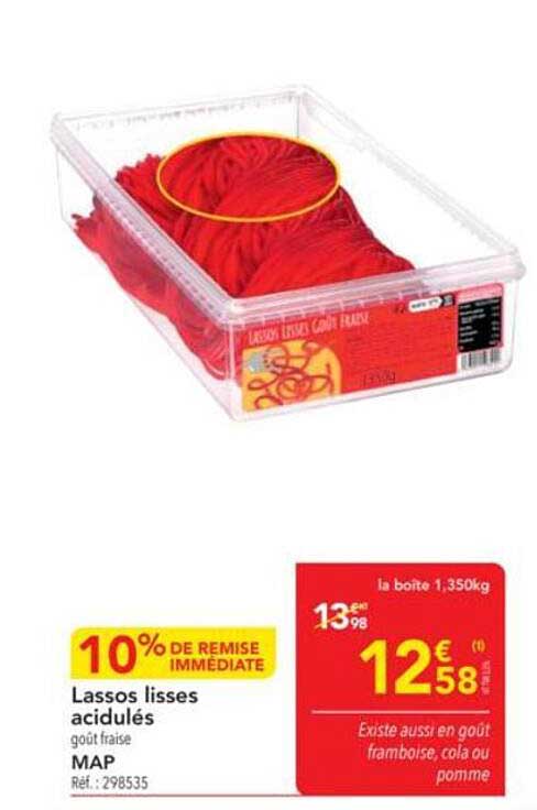 Lassos lisses acidulés goût fraise
