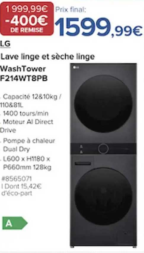 Lave linge et sèche linge WashTower F214WT8PB