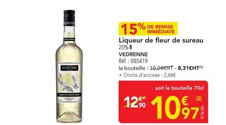 Liqueur de fleur de sureau 20% - VEDRENNE