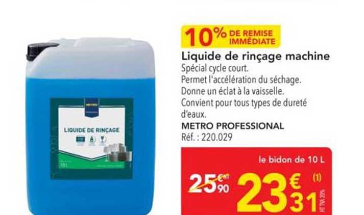 Liquide de rinçage machine