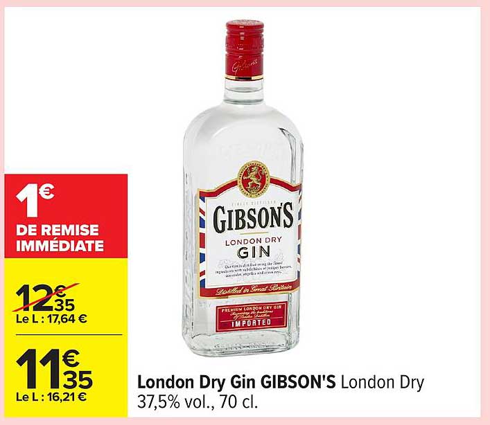 London Dry Gin GIBSON'S London Dry 37,5% vol., 70 cl.