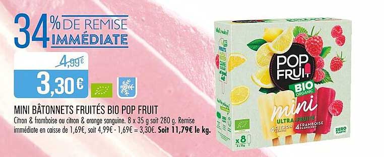 MINI BÂTONNETS FRAÎTÉS BIO POP FRUIT