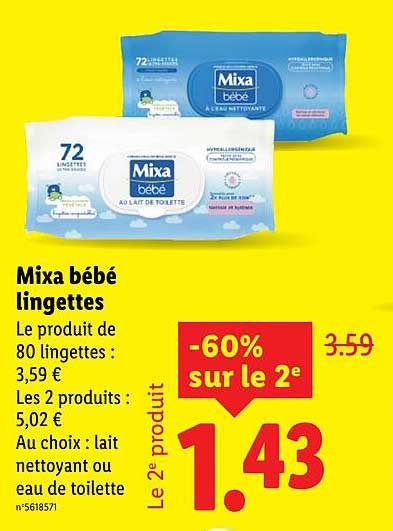 Mixa bébé lingettes