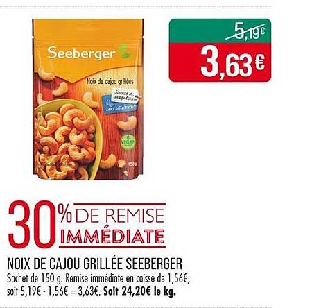 NOIX DE CAJOU GRILLÉE SEEBERGER