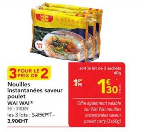 Nouilles instantanées saveur poulet WAI WAI
