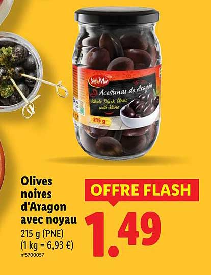 Olives noires d'Aragon avec noyau