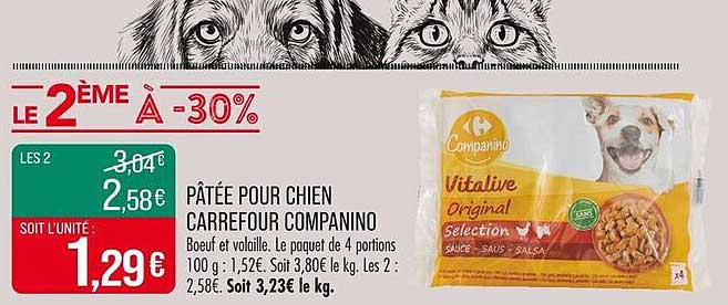 Pâtée pour chien Carrefour Companino