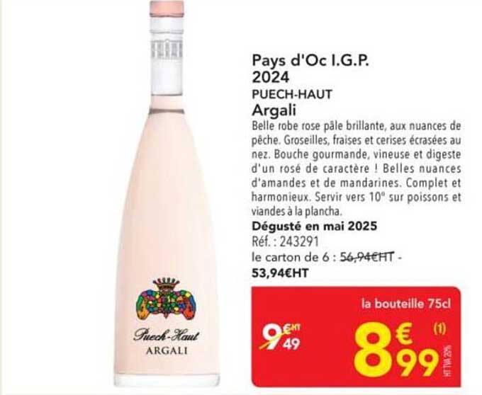 Pays d'Oc I.G.P. 2024 PUECH-HAUT Argali
