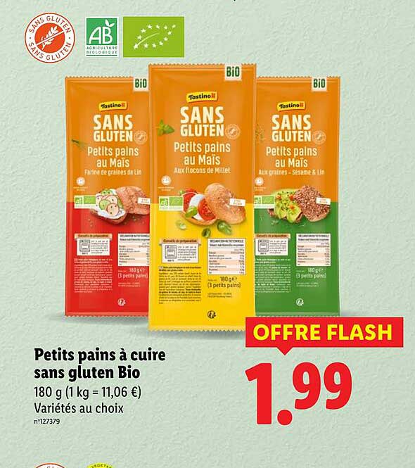 Petits pains à cuire sans gluten Bio