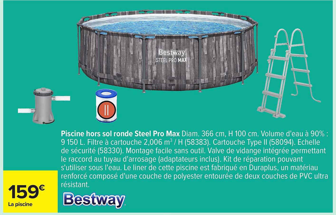 Piscine hors sol ronde Steel Pro Max