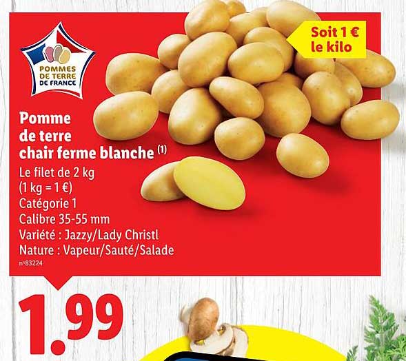 Pomme de terre chair ferme blanche