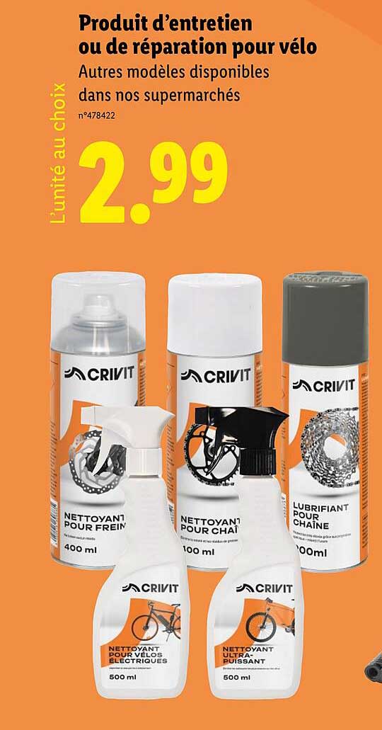 Produit d’entretien ou de réparation pour vélo