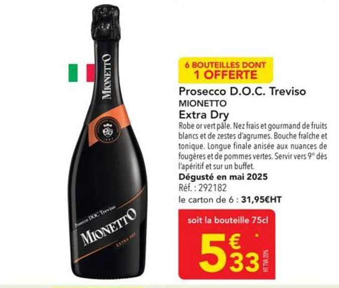 Prosecco D.O.C. Treviso Mionetto Extra Dry