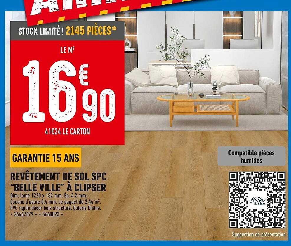 REVÊTEMENT DE SOL SPC “BELLE VILLE” À CLIPSER