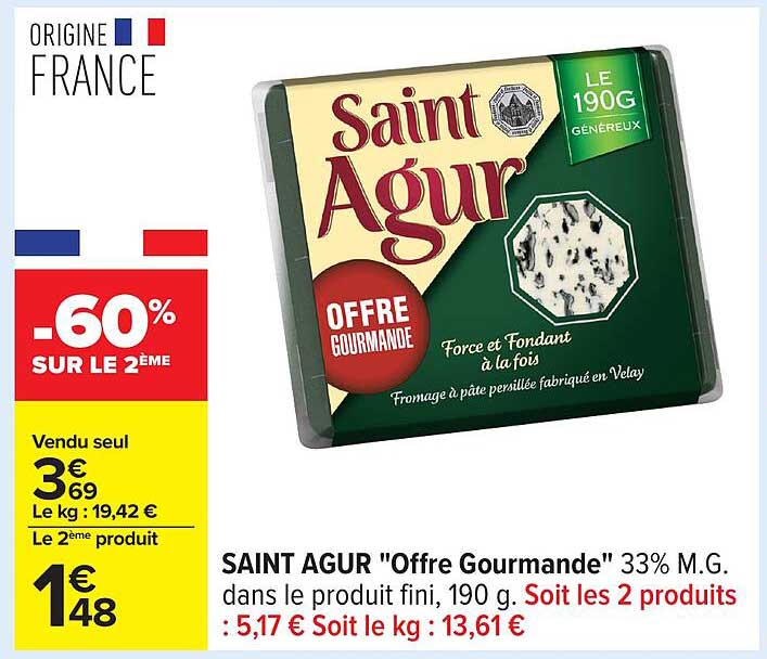 SAINT AGUR "Offre Gourmande" 33% M.G.