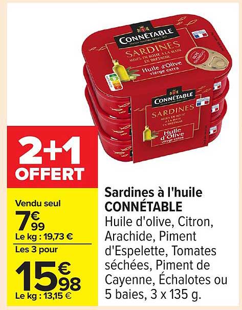 Sardines à l'huile CONNETABLE