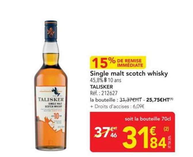 Single malt scotch whisky 10 ans TALISKER