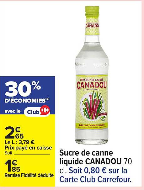 Sucre de canne liquide CANADOU 70 cl