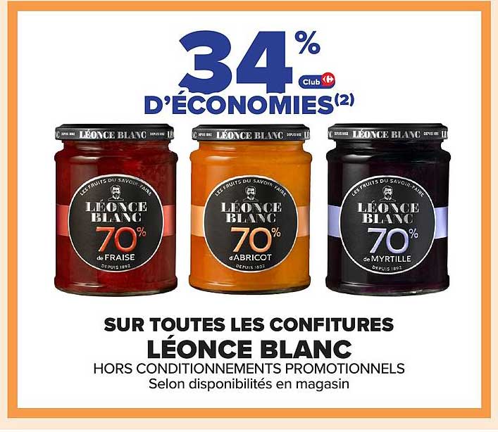 SUR TOUTES LES CONFITURES LÉONCE BLANC