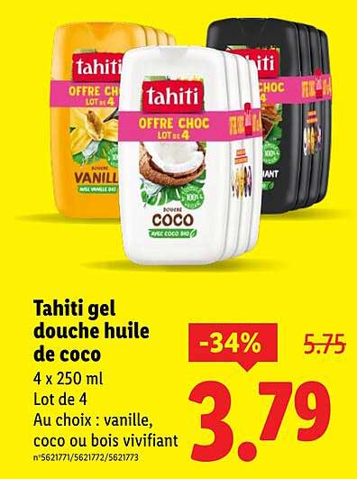 Tahiti gel douche huile de coco