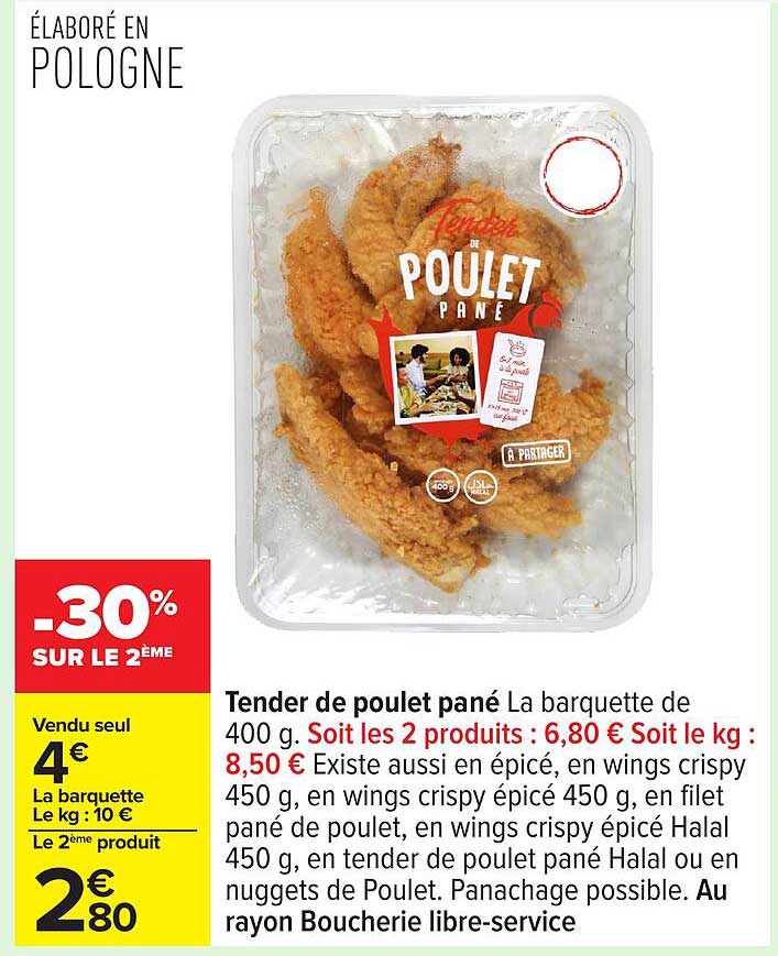 Tender de poulet pané