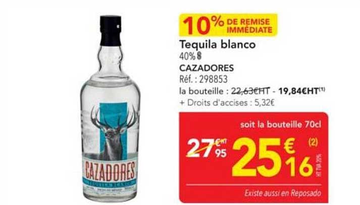 Tequila blanco 40% - CAZADORES