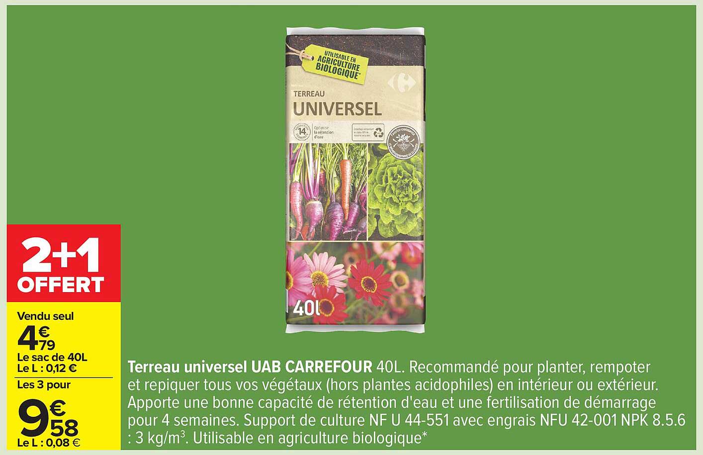 Terreau universel UAB CARREFOUR 40L