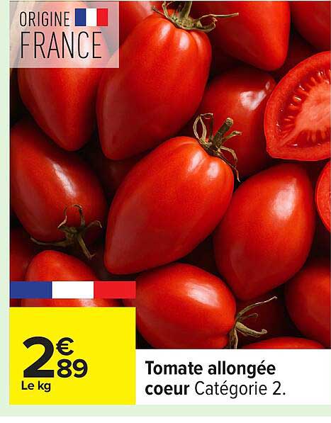 Tomate allongée coeur Catégorie 2