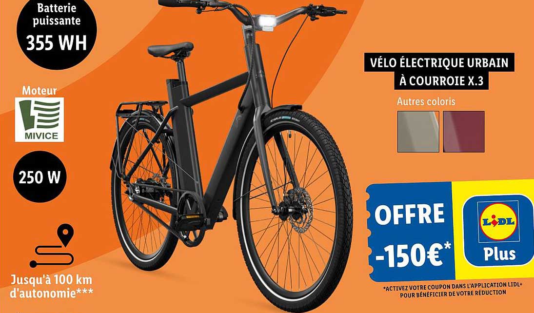 VÉLO ÉLECTRIQUE URBAIN À COURROIE X.3