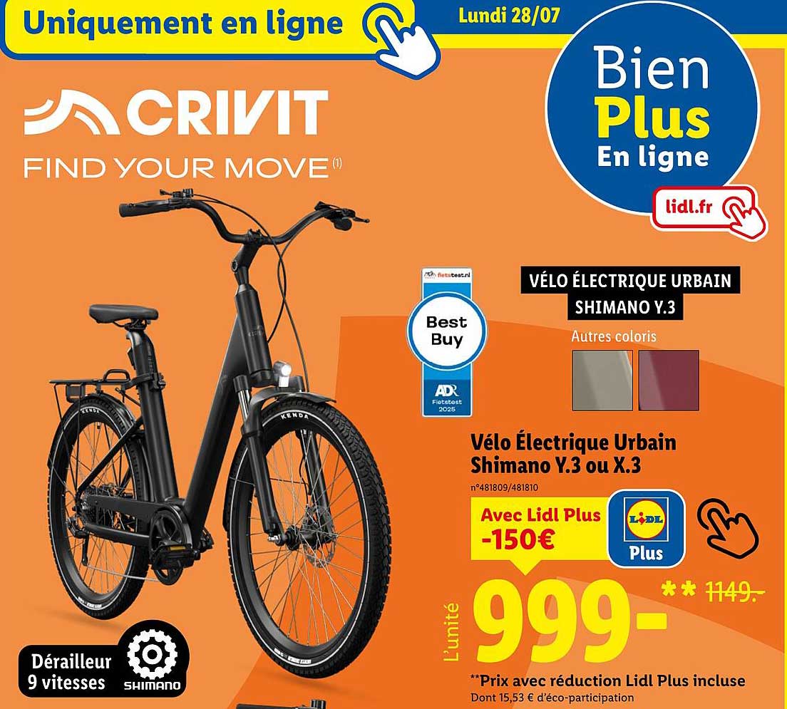 Vélo Électrique Urbain Shimano Y.3