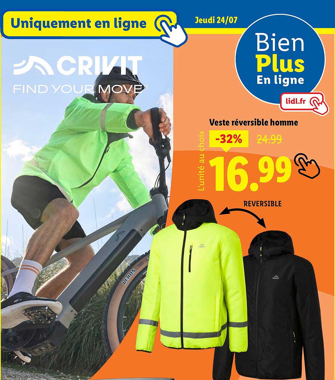 Veste réversible homme -32%