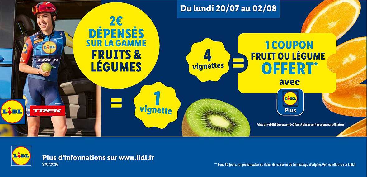 2€ DÉPENSÉS SUR LA GAMME FRUITS & LÉGUMES