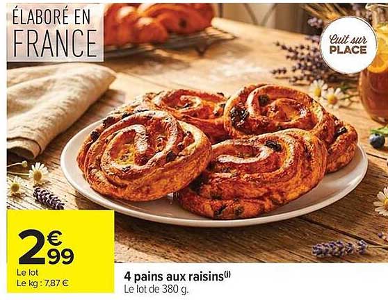 4 pains aux raisins