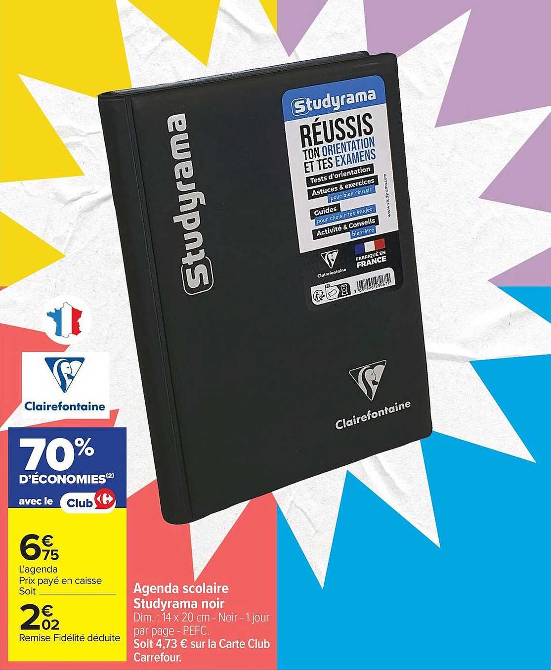 Agenda scolaire Studyrama noir