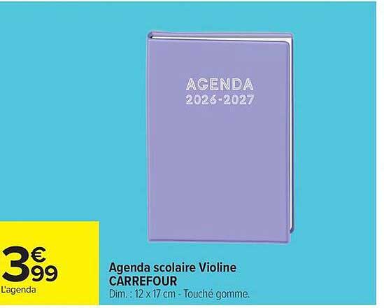 Agenda scolaire Violine CARREFOUR