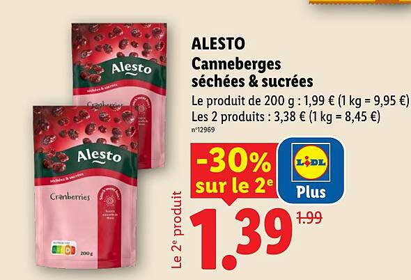 ALesto Canneberges séchées & sucrées