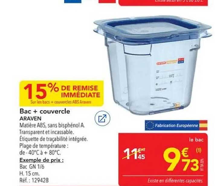 Bac + couvercle ARAVEN