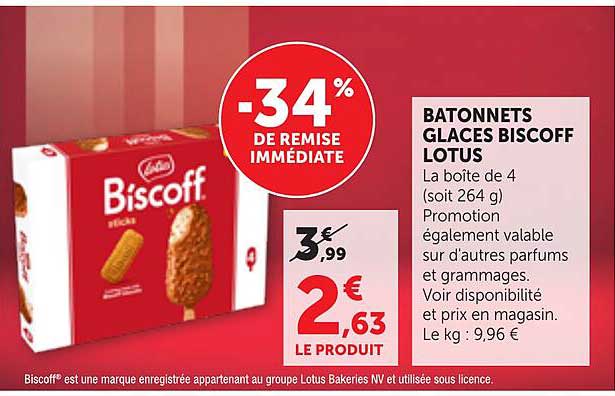 BATONNETS GLACES BISCOFF LOTUS