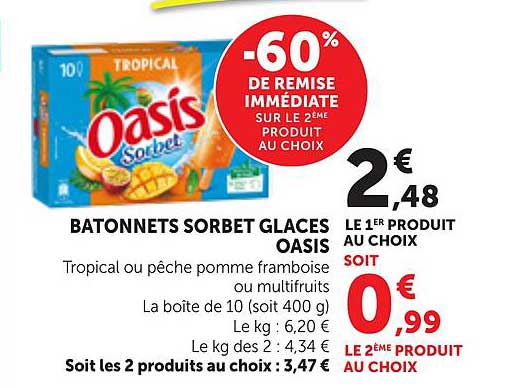 BATONNETS SORBET GLACES OASIS